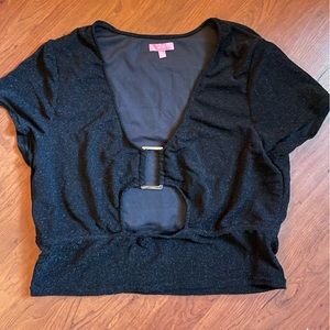 Sugar Thrillz Black Glitter Top